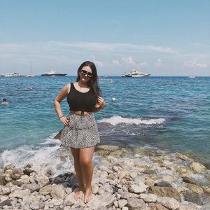 Printed flared skirt